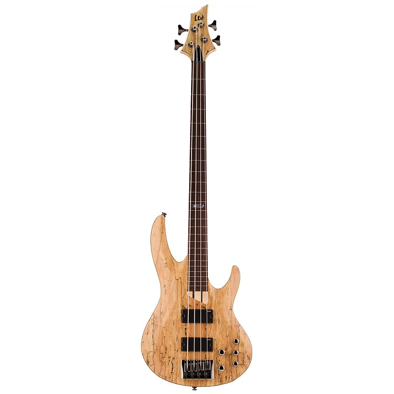 ESP LTD LB204SMFLNS Spalted Maple Natural Satin Fretless Bass image 1
