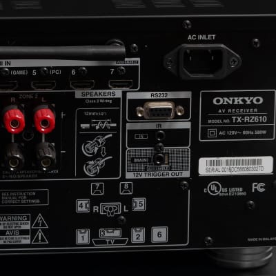 Onkyo RZ Series TX-RZ610 7.2 Channel Network BT 4k UltraHD AV Receiver image 5