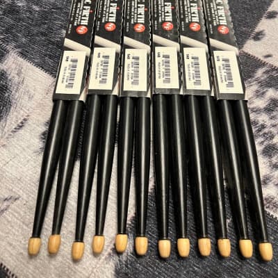 6 PAIRS Vic Firth American Classic Hickory - Black 5A Drumsticks Drum Sticks NEW OLD STOCK image 1