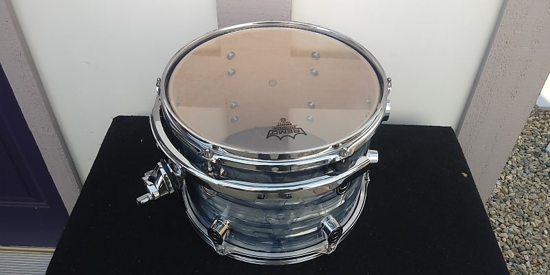 Pacific By Drum Workshop Made In Mexico 9 x 12" Blue/Silver Diamond Pearl Wrap CX Tom - Very Clean - Sounds Great! image 1