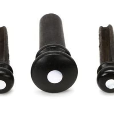 D'Addario Ebony/Pearl Wood Bridge Pins PWPS3 image 2