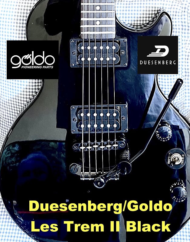 DEAL PRICED! Duesenberg/Goldo Les Trem II W/ Roller Saddle Bridge Black 4  Gibson/Epi. Bolts On To Most Stop Tail Guitars, 1/3 weight of Bigsby!