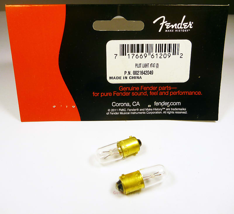 Genuine Fender T47 Replacement Amplifier/Amp Pilot Light Bulbs, Set of 2 image 1