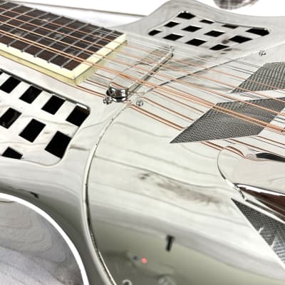 Royall Trifecta TC-14 Bright Mirror Nickel Finish Cutaway 12 String Tricone Resonator Guitar With Pickup image 7