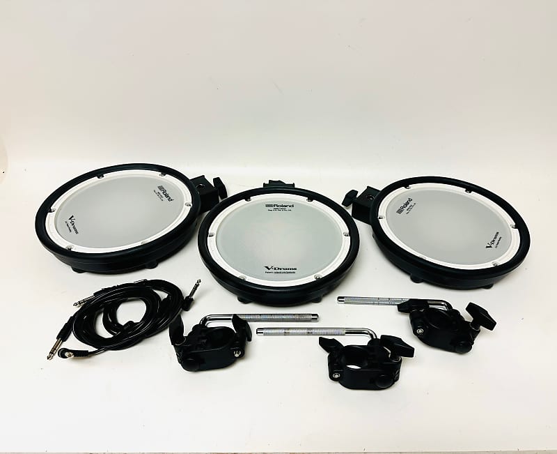 Set of 3 of Latest Style Roland PDX-8 PDX8 Mesh Pads w Clamp Mount Cable image 1