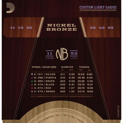 Cuerdas Acústica D´Addario Nickel Bronze NB1152 11-52 image 3