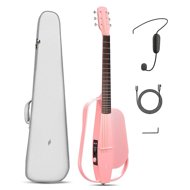 Enya 2024 NEXG SE Smart Audio Guitar (Pink) with Case and Wireless 