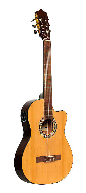 STAGG SCL60 cutaway acoustic-electric classical guitar with B-Band 4-band EQ, natural colour image 1