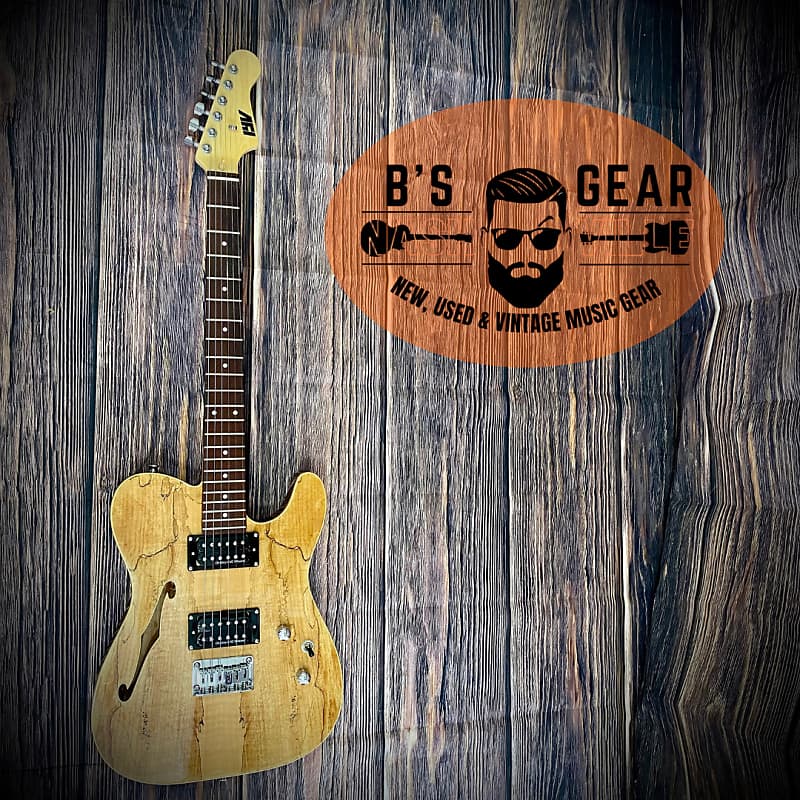 IVY 6 String SolidBody Electric Guitar, Right, natural Reverb