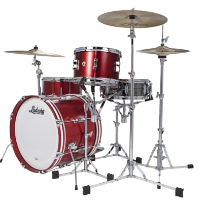 Ludwig Classic Maple Diablo Red Lacquer Downbeat Kit 14x20_8x12_14x14 3pc Drums Shell Pack Special Order Dealer image 2