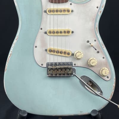 Custom/Hybrid Stratocaster, Relic, Daphne Blue image 2
