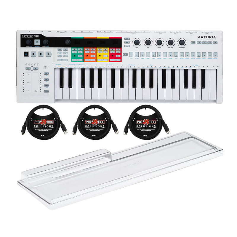 Arturia KeyStep Pro 37-Key MIDI Controller with Sequencer - Versatile  USB/MIDI/CV Keyboard for Music Production Enthusiasts Bundle with Decksaver 