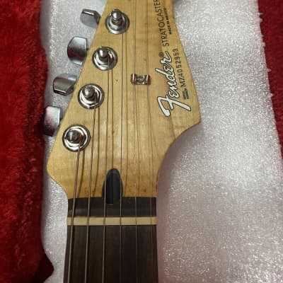 Fender Stratocaster Standard-w/Lightning Flame Neck-Satin Candy Apple Red w/Hard case image 11