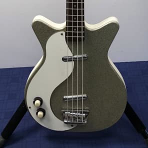 Danelectro DC 59 Reissue Bass Left Handed Lefty Silver Sparkle Electric Bass image 1