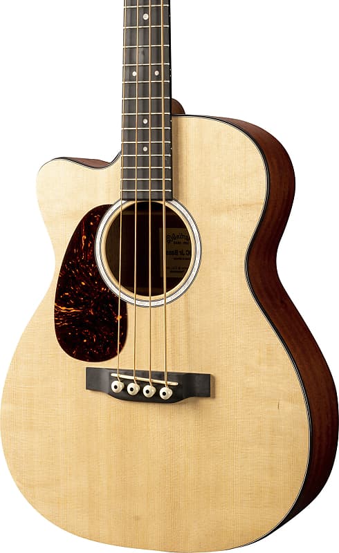 Martin 000CJr-10E Left-Handed Acoustic-Electric Bass Guitar, Natural w/ Gig  Bag