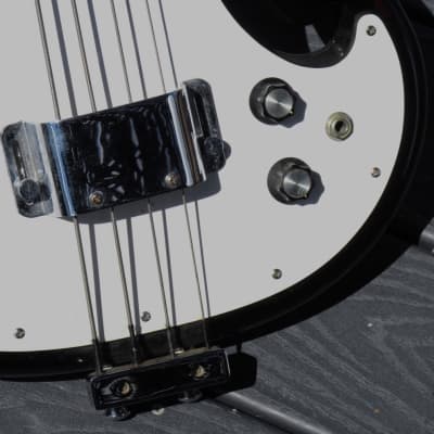 Ampeg AEB-1 Bass 1966 - the 90th Bass made in a factory Black finish & White pickgard from its original NC Sales Rep owner ! image 11