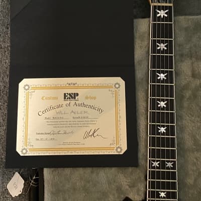 ESP Custom Shop Distressed Black Warbird Will Adler Lamb of God Signature  inklusive original ESP Koffer und Zertifikat image 2