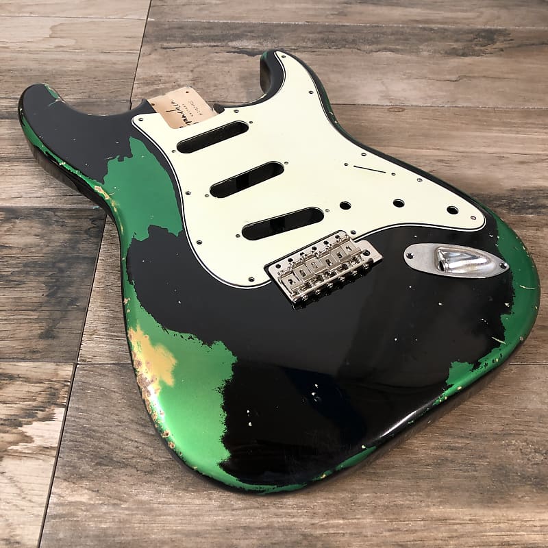 FRANCHIN Mercury guitar body Heavy Relic Aged Black over Candy