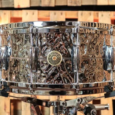 Gretsch 6.5x14 USA Custom Hammered Chrome Over Brass Snare Drum image 1