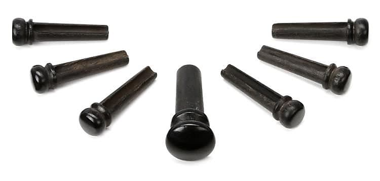 D'Addario Ebony Wood Bridge Pins PWPS1 image 1