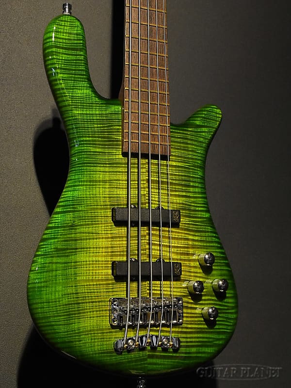 Warwick Custom Shop Masterbuilt Streamer LX 5st 2015 - Bleached Emeraude  Green Burst