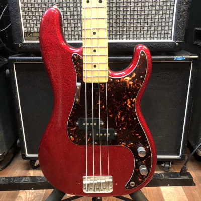 Memphis P Bass Copy Lawsuit Era Matsumoku 70s-80s - Red Sparkle for sale