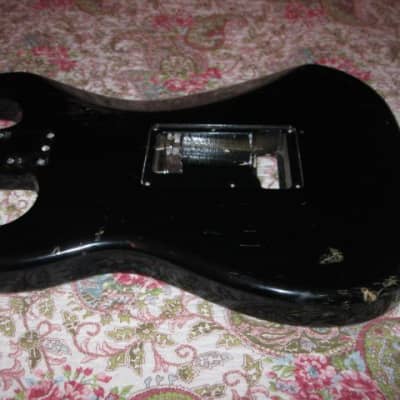 used 1992- 1993 Fender Japan gutted BODY from HRR Hot Rod Reissue Stratocaster -  BODY part/model # HRR-60, + orig NECK PLATE & orig screws, orig BACK PLATE & non orig screws, & strap buttons (NO: neck, pickups, electronics, tremolo & NO other parts) image 11