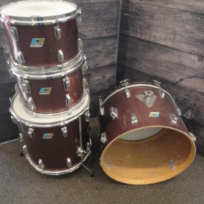 Ludwig Vintage 70's 4 pc Burgundy Sparkle Drum Shell Pack(4 Piece) (Hollywood, CA) (TOP PICK) image 1