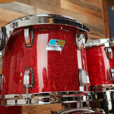 LUDWIG VISTALITE 4 PIECE DRUM KIT, EXTREMELY RARE INFUSED RED SPARKLE –  Drumazon