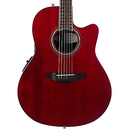 Ovation Celebrity Standard (CS28-RR) Super Shallow Acoustic-Electric  Guitar, Ruby Red