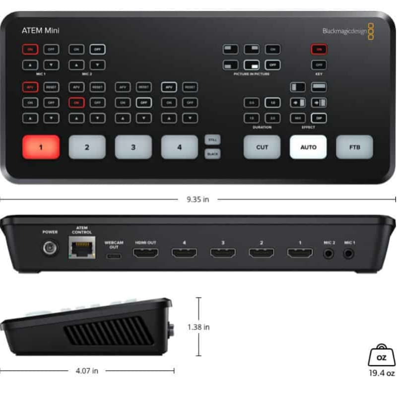 Blackmagic Design ATEM Mini HDMI Live Stream Switcher with HDA-106