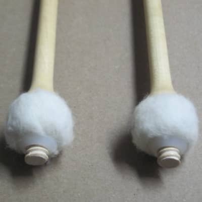ONE pair "new" old stock (felt heads have fuziness) Regal Tip 602SG (GOODMAN # 2) TIMPANI MALLETS, STACCATO - small hard inner core covered with two layers of felt -- rock hard maple handles (shaft), includes packaging image 5