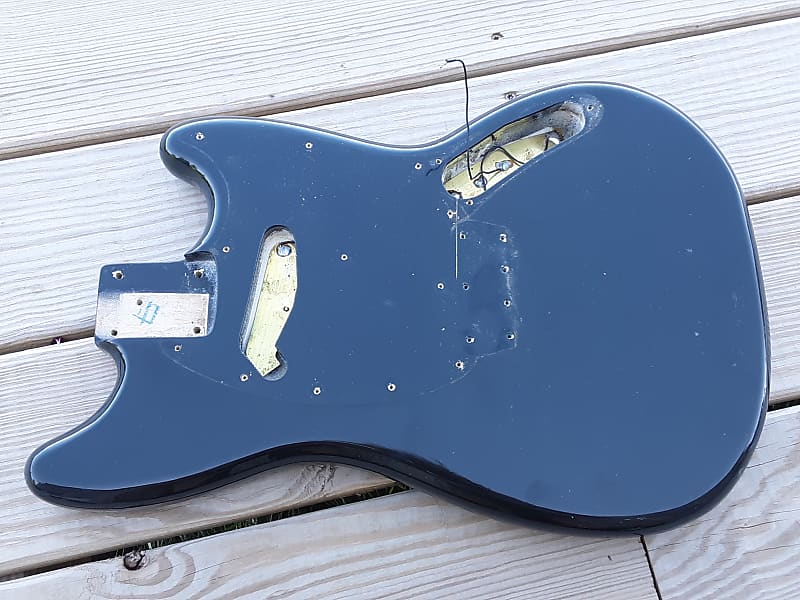 1976 Fender Musicmaster guitar body black image 1