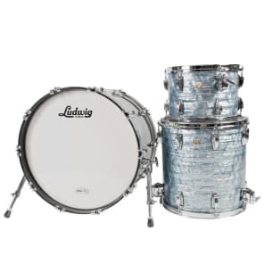 Ludwig USA Classic Maple 3 Pc Drum Kit Sky Blue Pearl w Hardware and Cymbals image 2