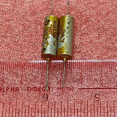2 X Early Sprague Vitamin Q tone capacitor 22000pF 22nF 0.022uF 600V 125C image 3