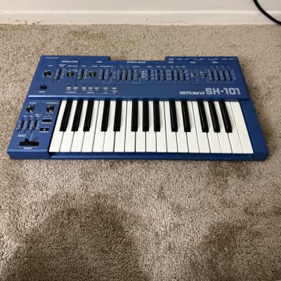 Roland SH-101 Monophonic Analog Synthesizer, Rare Blue Color.