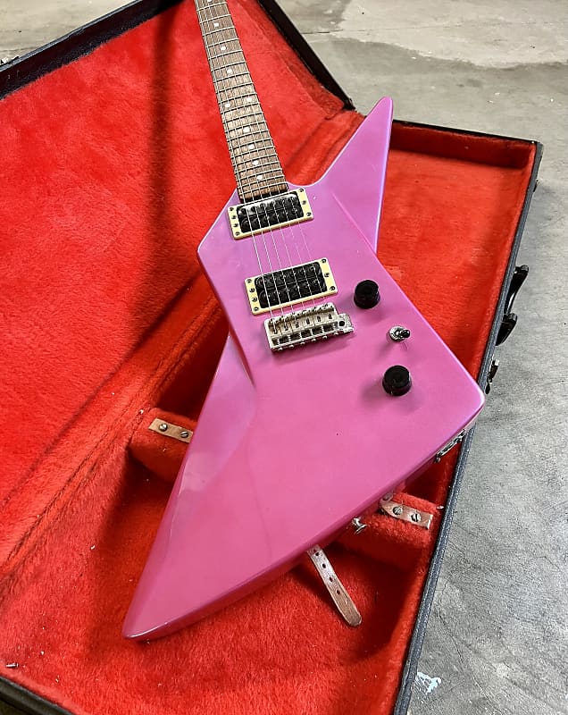 Yamaha EX-1 electric guitar c 1980's explorer Fuchsia