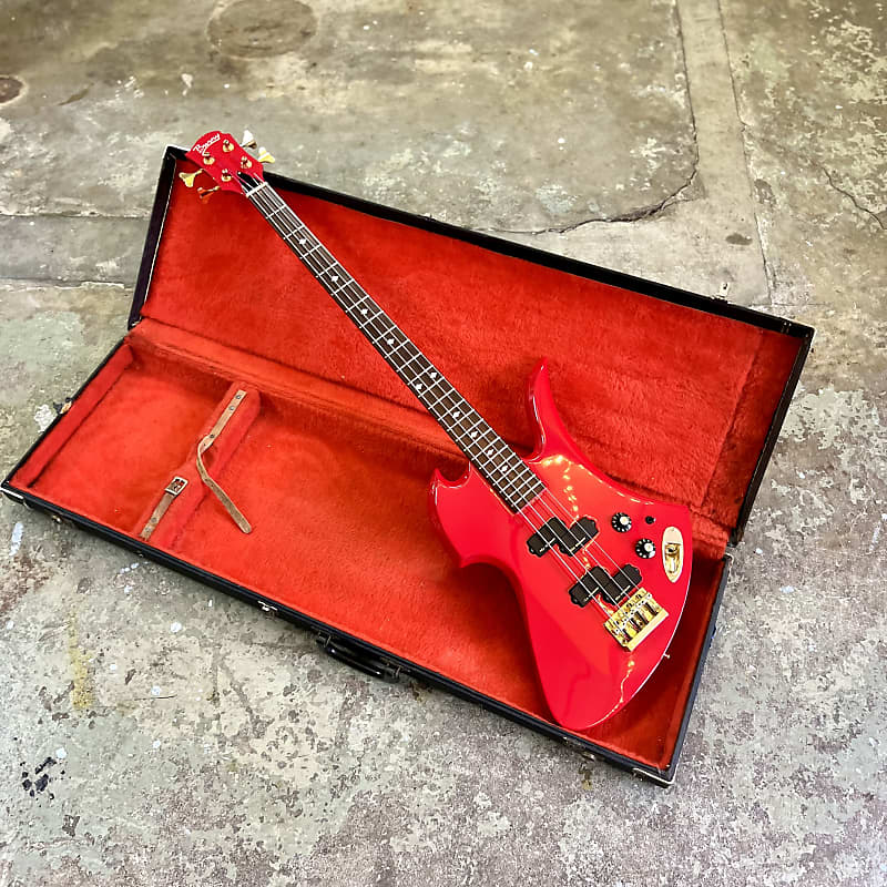 Burny Mockingbird Bass - Cherry red original vintage MIJ