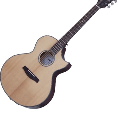 Schecter Orleans Stage Acoustic Guitar in Natural Satin/Vampire Red Satin Back Finish image 3