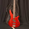 Red Yamaha RBX 170 RBX170 electric bass guitar with a roadrunner gig bag near mint condition