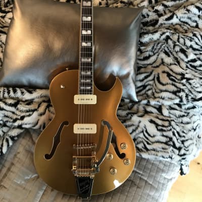 Prestige NYS Deluxe 2016 Gold Top Semi-Hollow Body Guitar image 3