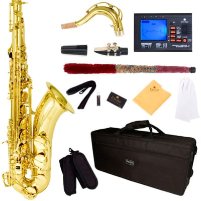 Mendini by Cecilio MTS B Flat Tenor Saxophone - Gold image 1