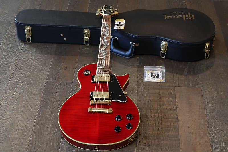 Jay Turser Serpent Les Paul Stle Guitar Trans Red Flametop + Case image 1