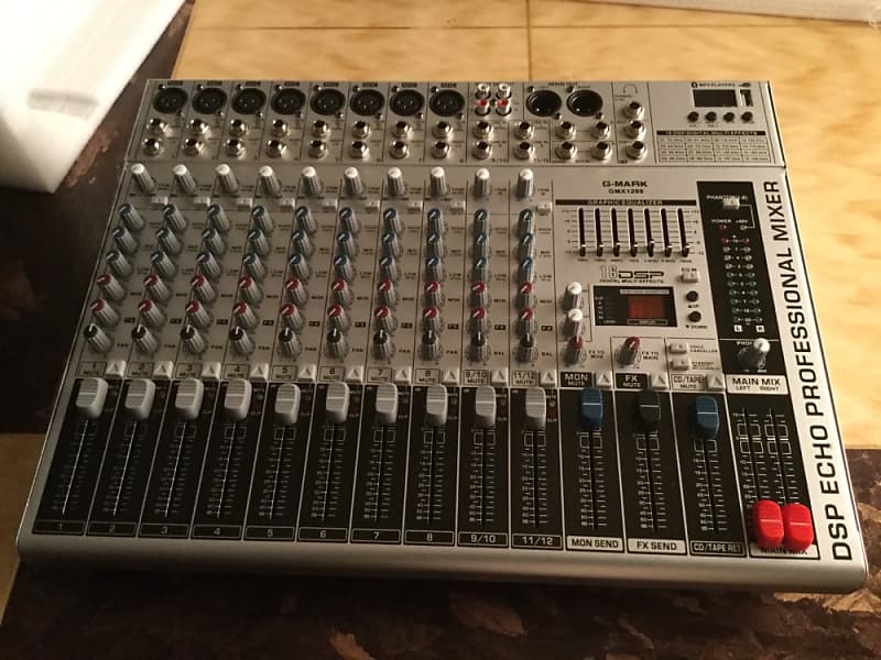 G-mark Gmx1200 Professional 12 Channel Audio Mixer Console With Mp3 Player,  Bluetooth Wireless Connection, Phantom Power, And 16 Dsp Effects : Target