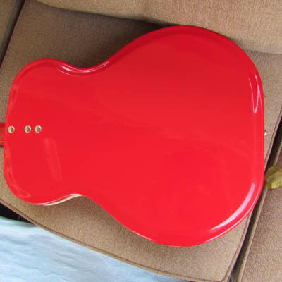 1962 Supro Folk Star Red Reso-Glass Resonator Vintage Supro Folk Star/Vagabond Cool Vintage Dobro Red Plastic! image 5