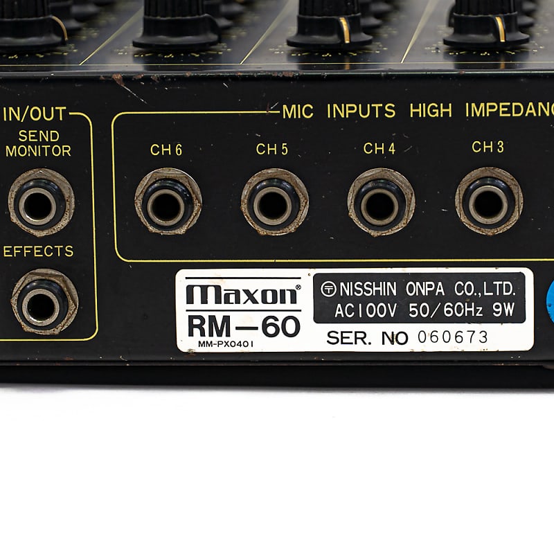 MAXON RM-60 ミキサー maxon Vintage Maxon RM-60 MIJ 6-Channel Mixer w/ Analog Meters, 2