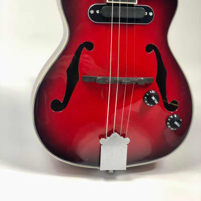 Sound Smith  Electric hollow body acoustic electric tenor ukulele  2022 Red burst image 8