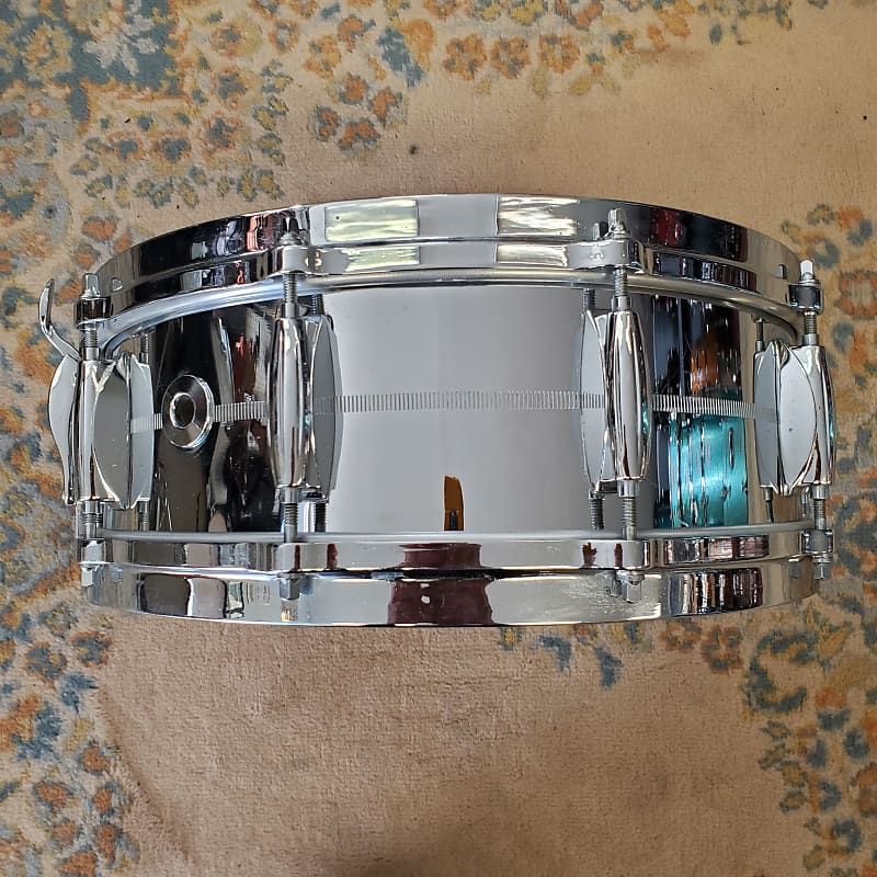 Gretsch 4165 Chrome Over Brass 14x5 10-Lug Snare Drum - Stop Sign Badge