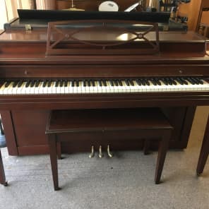 Cable Nelson Spinet Piano 1956 Dark Mahogany Reverb