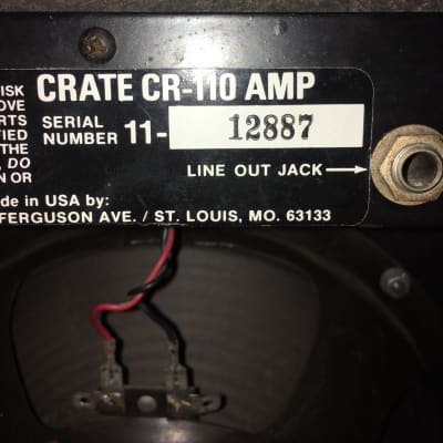 Crate CR-110 Guitar Amp  1984 Black Tolex image 8